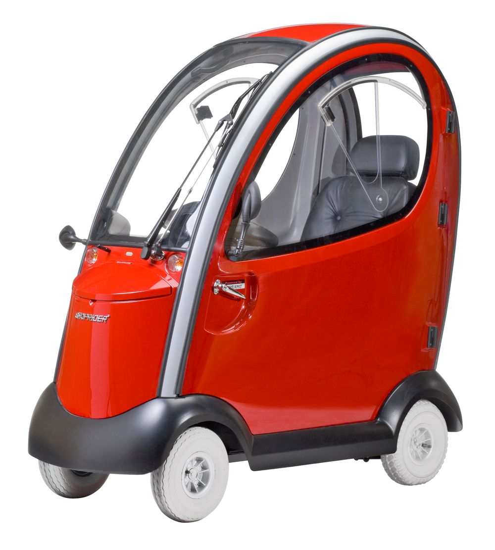 Red Shoprider® Flagship Cabin 4-Wheel Enclosed Mobility Scooter