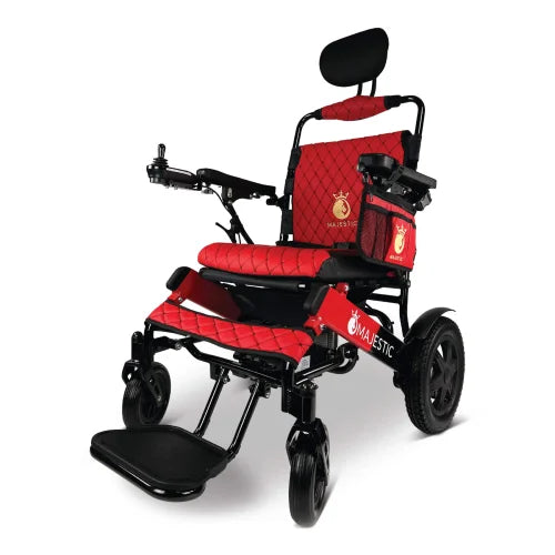 Black & Red Frame | Red Cushion & BackrestMajestic IQ-9000 ComfyGo Long Range Electric Wheelchair With Recline 
