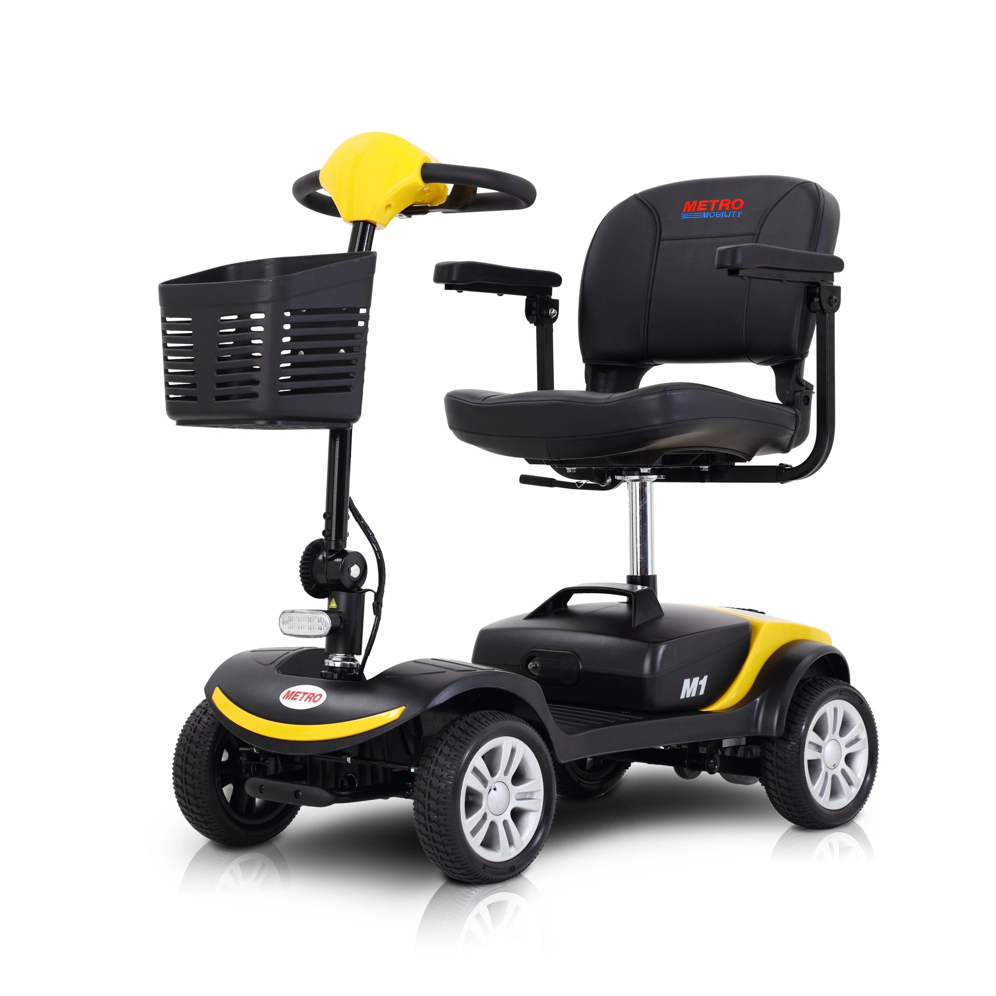 Yellow Metromobility M1 Portal 4-Wheel Mobility Scooter | Compact Travel Power Mobility Scooter