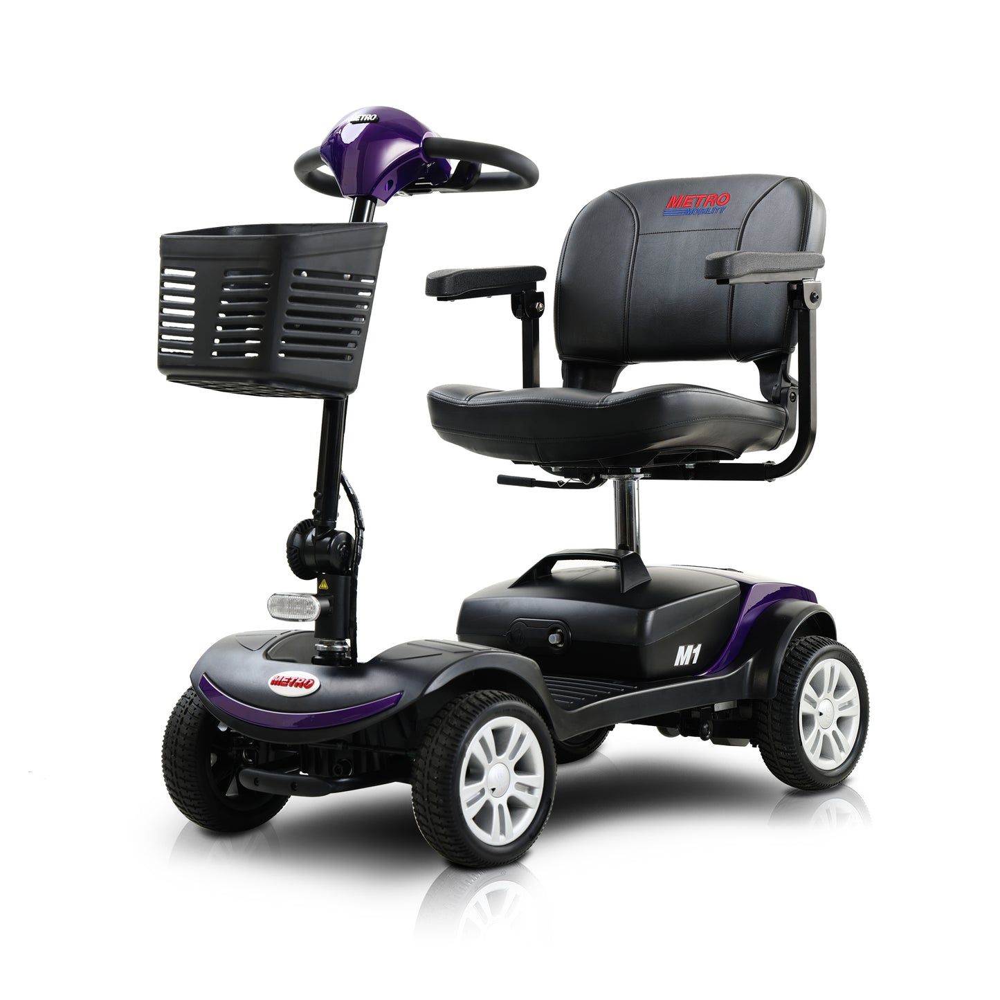 Dark Purple Metromobility M1 Portal 4-Wheel Mobility Scooter | Compact Travel Power Mobility Scooter