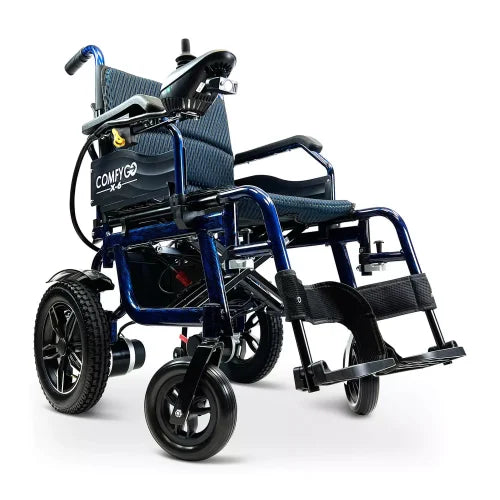 Blue X-6 ComfyGO Lightweight Electric Wheelchair 