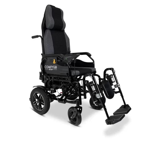 Gray X-9 ComfyGo Remote Controlled Electric Wheelchair with Automatic Recline