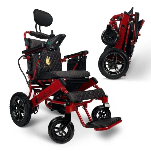 Red Frame | Black Body Majestic IQ-8000 ComfyGo Remote Control Electric Wheelchair With Recline