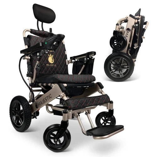 Bronze Frame | Black Cushion & Backrest Majestic IQ-8000 ComfyGo Remote Control Electric Wheelchair With Recline