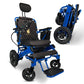 Blue Frame | Black Cushion & Backrest Majestic IQ-8000 ComfyGo Remote Control Electric Wheelchair With Recline