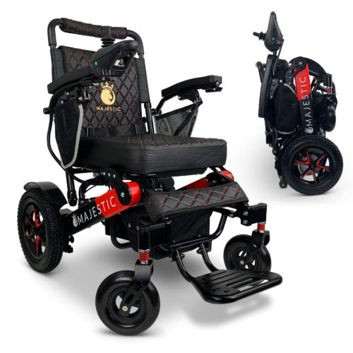 Black & Red Frame | Black Cushion & Backrest MAJESTIC IQ-7000 Remote Controlled Electric Wheelchair 