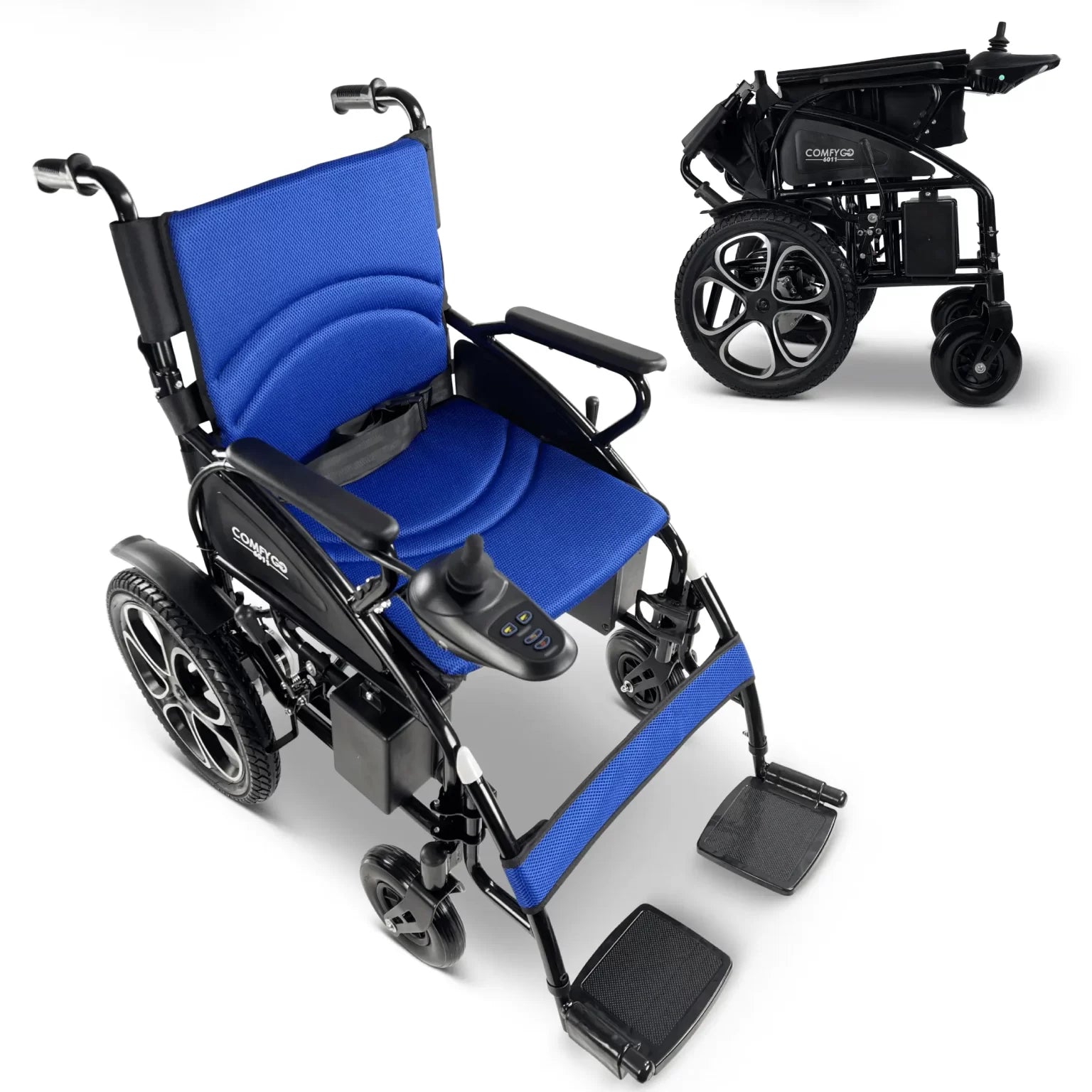 Blue 6011 Electric Wheelchair Lightweight Folding