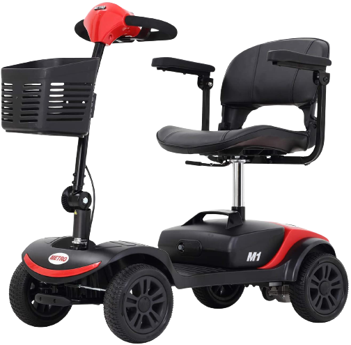 Red Metro Mobility M1 Lite 4-Wheel Mobility Scooter