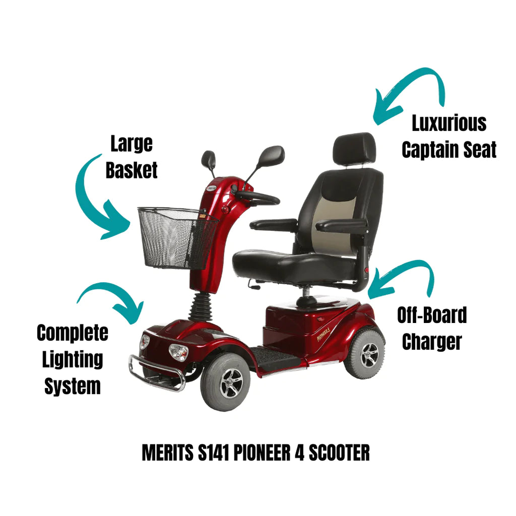 Merits Health PIONEER 4 S141 4-Wheel Mobility Scooter