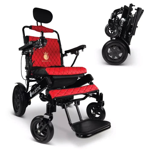 Black Frame | Red Cushion & Backrest Majestic IQ-9000 ComfyGo Long Range Electric Wheelchair With Recline 
