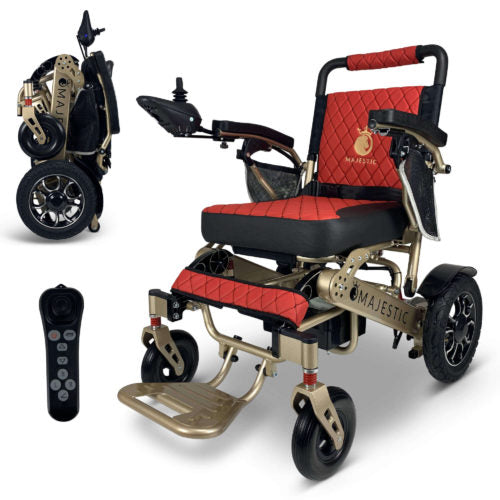 Bronze Frame | Red Cushion & Backrest MAJESTIC IQ-7000 Remote Controlled Electric Wheelchair 