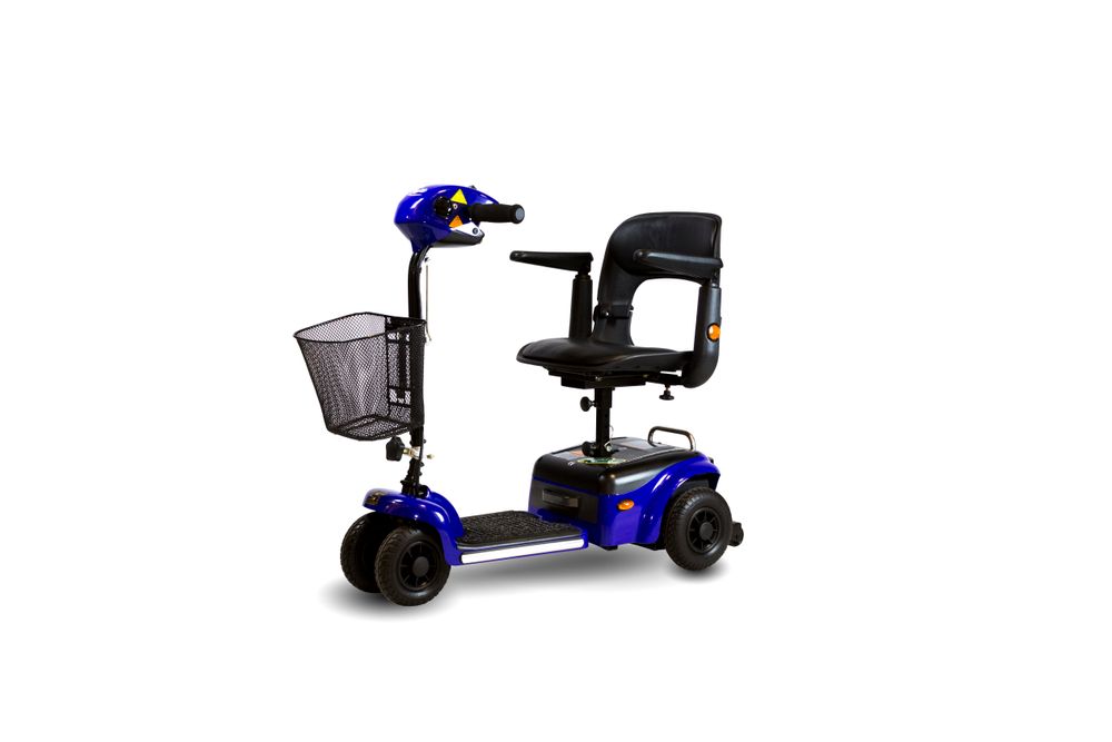 Blue Shoprider® Scootie 4-Wheel Travel Mobility Scooter | Lightweight