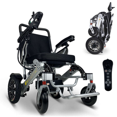 Silver Frame | Standard Cushion & Backrest MAJESTIC IQ-7000 Remote Controlled Electric Wheelchair 