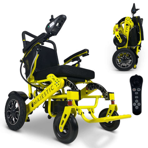 Yellow Frame | Standard Cushion & Backrest MAJESTIC IQ-7000 Remote Controlled Electric Wheelchair 