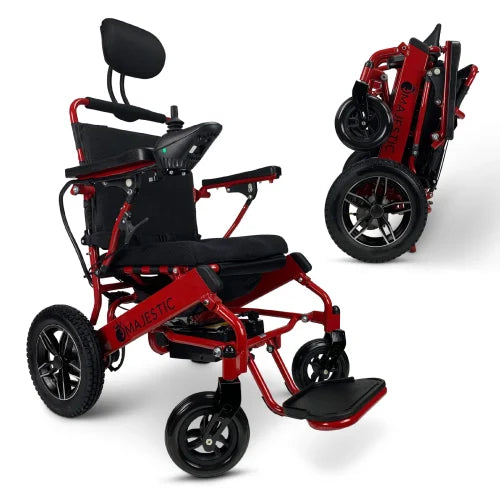 Red Frame | Standard Cushion & Backrest Majestic IQ-8000 ComfyGo Remote Control Electric Wheelchair With Recline