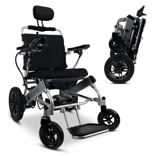 Silver Frame | Standard Cushion & Backrest Majestic IQ-8000 ComfyGo Remote Control Electric Wheelchair With Recline