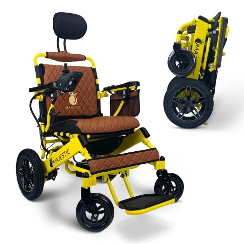 Yellow Frame | Taba Cushion & Backrest Majestic IQ-8000 ComfyGo Remote Control Electric Wheelchair With Recline