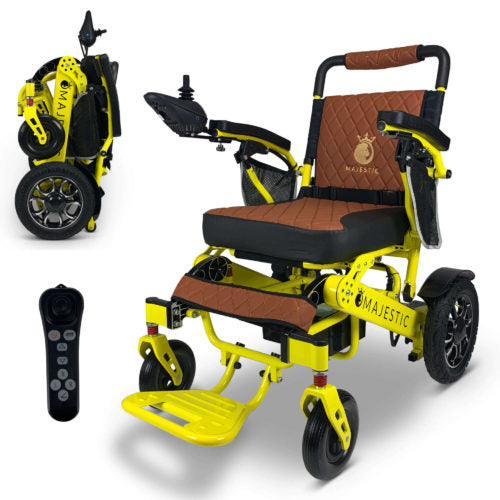 Yellow Frame | Taba Cushion & Backrest MAJESTIC IQ-7000 Remote Controlled Electric Wheelchair 